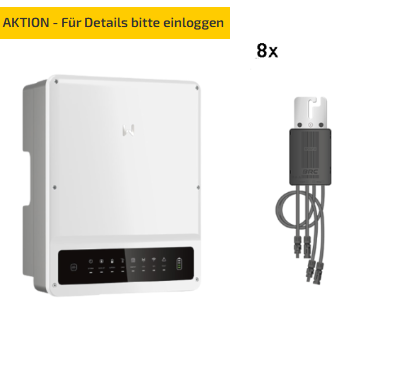 GoodWe + BRC Solar GW8KN-ET PLUS 16A + 8x Power Optimizer M500 570W
Dreiphasiger Hybridwechselrichter mit DC-Schalter