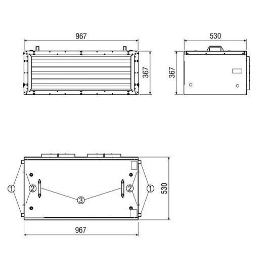 Maico Flachbox für Abluft KFD 9030-A Diagonalventilator, Kanalmaß 900 x 300