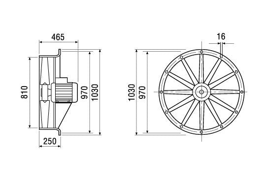 Maico Axialventilator DAS 80/8 Drehstrom, 13.500 m3/h, DN800