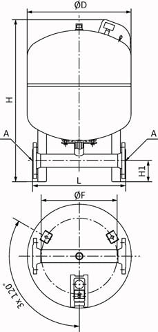 Wilo Membrandruckbehälter DT5 Duo 500, PN 10