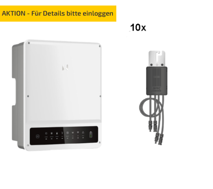 GoodWe + BRC Solar GW10KN-ET PLUS 16A + 10x Power Optimizer M500 570W
Dreiphasiger Hybridwechselrichter mit DC-Schalter