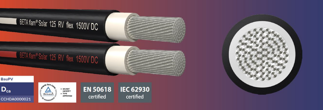 BETAflam Solarkabel 125 RV flex FRNC Solar 6 qmm rot 100m