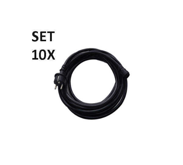 Solarics_APSYSTEMS Wechselrichter AC POWER CORD *10ER SET* 10X AC KABEL + SCHUKO STECKER 5M