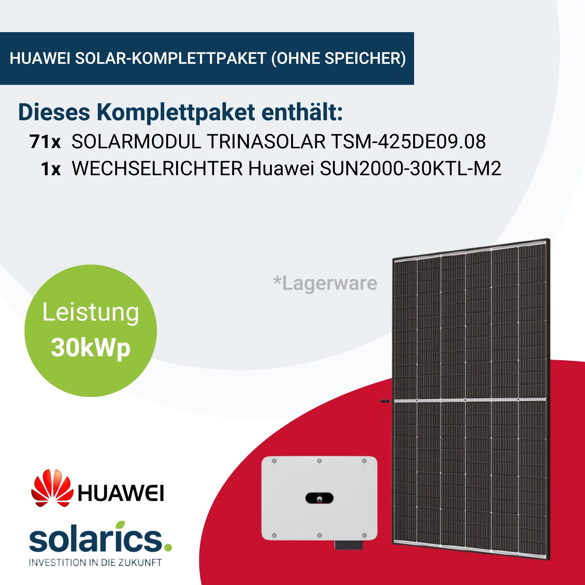 30kWp Huawei Solar-Komplettpaket (ohne Speicher)