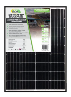KT Cables Accessories Pty Ltd - Solarmodul - 120 Watt, 12V Single Cell Mono-crystalline Sola... 120 Watt,  12V Single Cell Mono-crystalline Solar Panel - Art. 180173