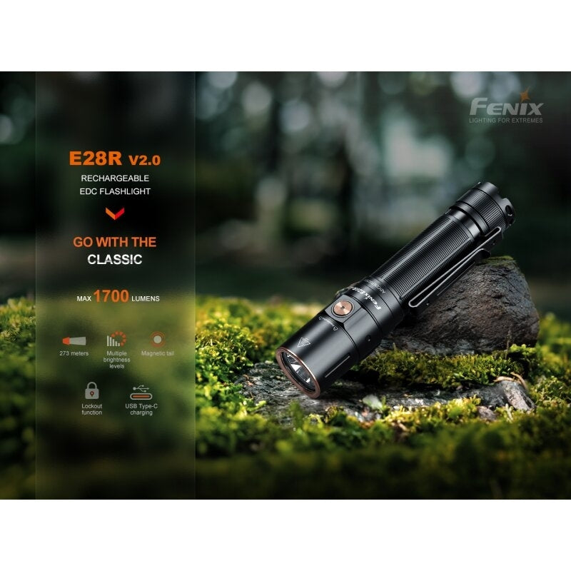 Fenix E28R V2.0 LED Taschenlampe 1700 Lumen mit USB-C