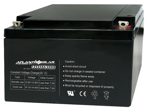 Atlantis Solar and Wind LLC - Speicher - 12V24Ah 12V24Ah - Art. 5107