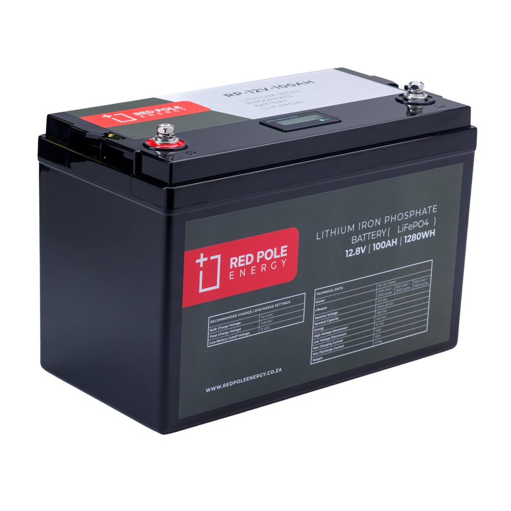 Red Pole Energy - Speicher - 12V 100Ah 1280Wh Lithium Battery â€“ Small Invert... RP-12V-105AH - Art. 38531