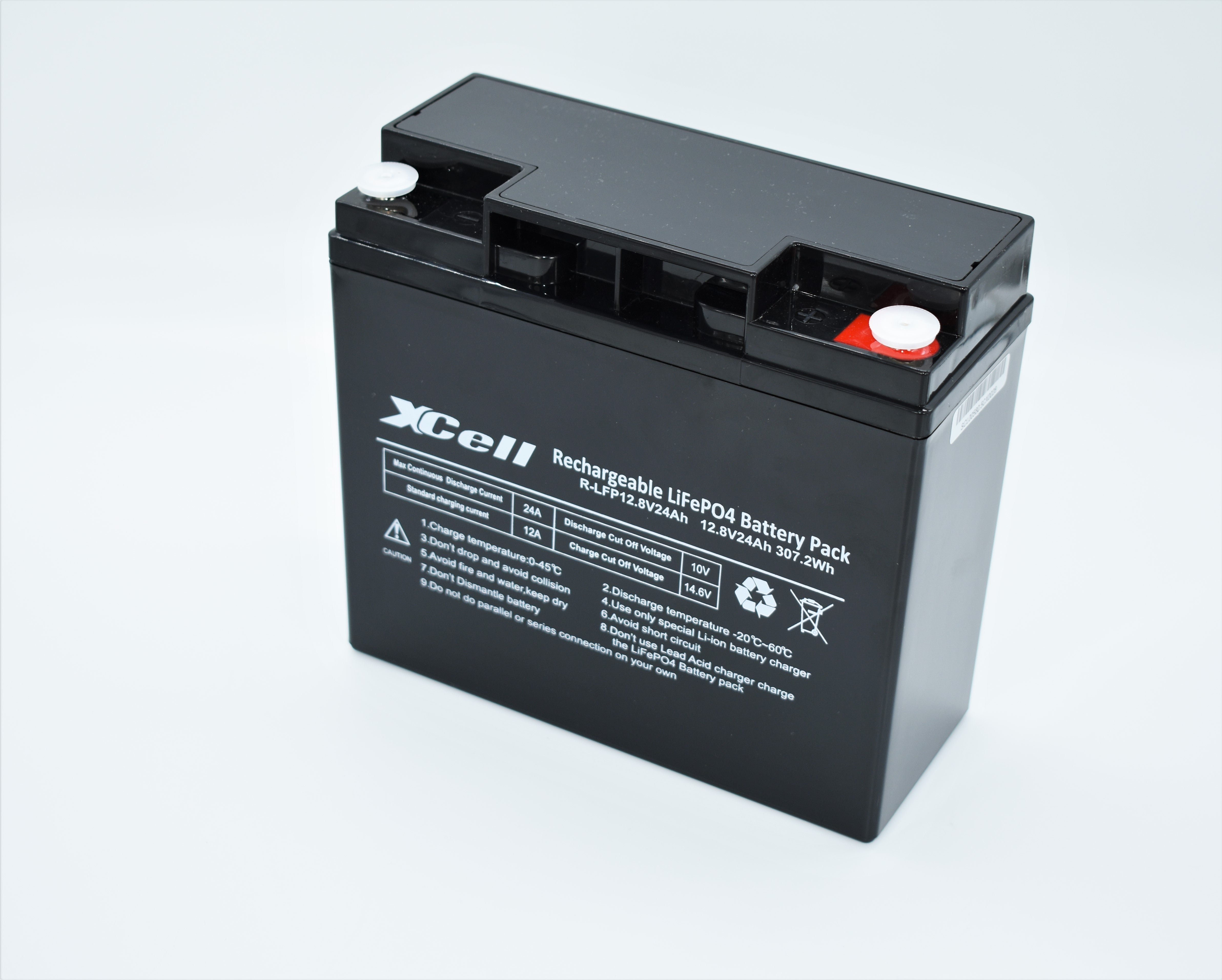 XCELL XCELFP1224 LiFePO4 Akku mit 12,8 V und 24 Ah