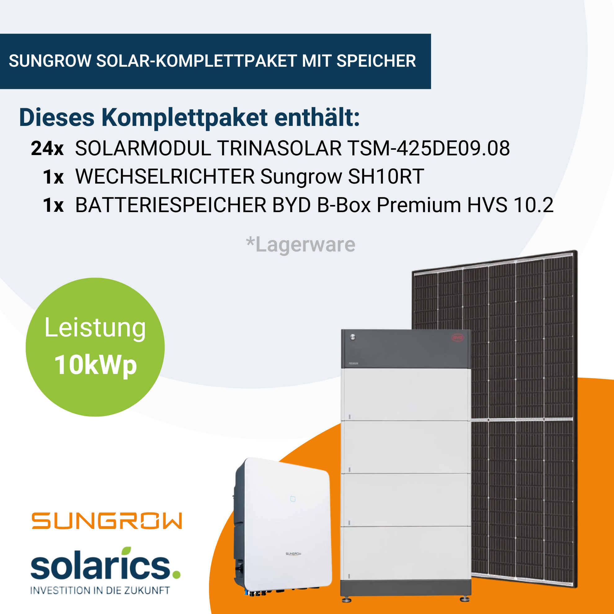 10kWp SUNGROW Solar-Komplettpaket mit Speicher