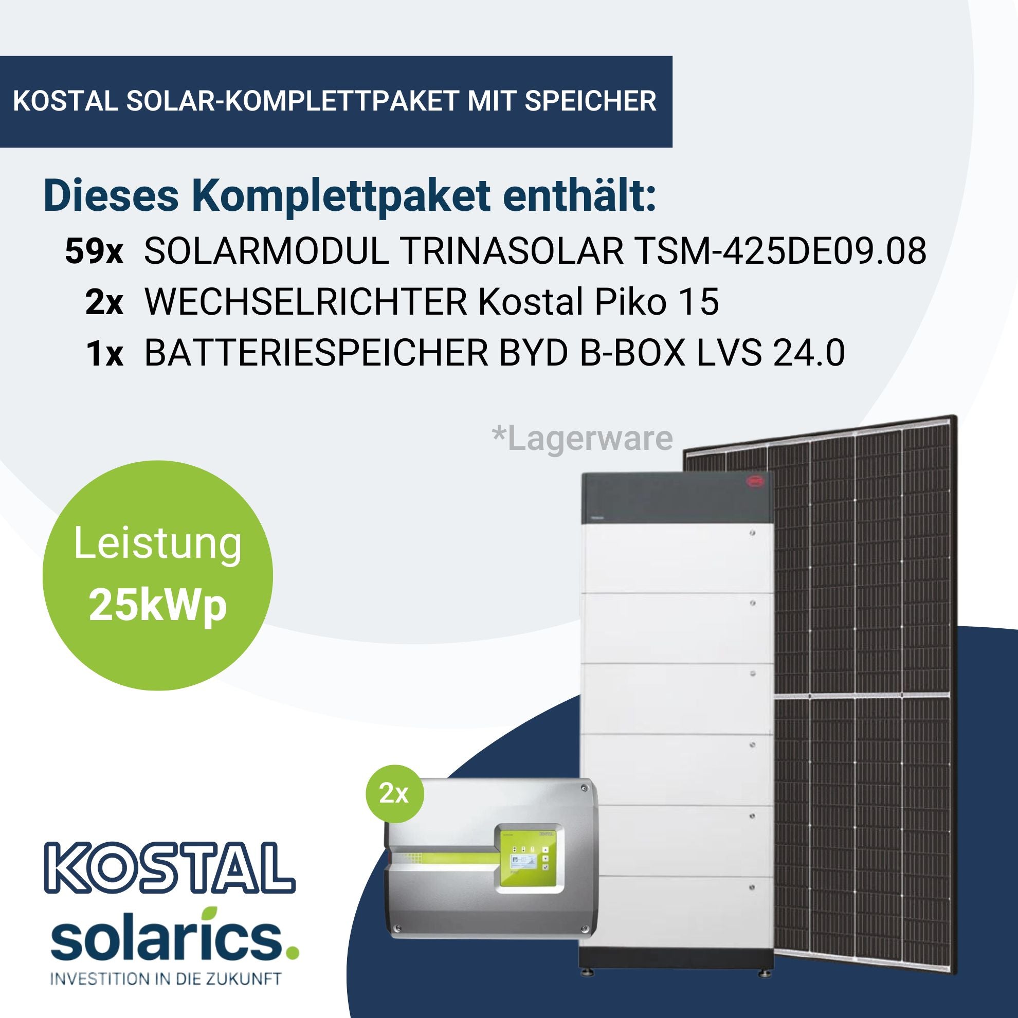 25kWp KOSTAL Solar-Komplettpaket mit Speicher