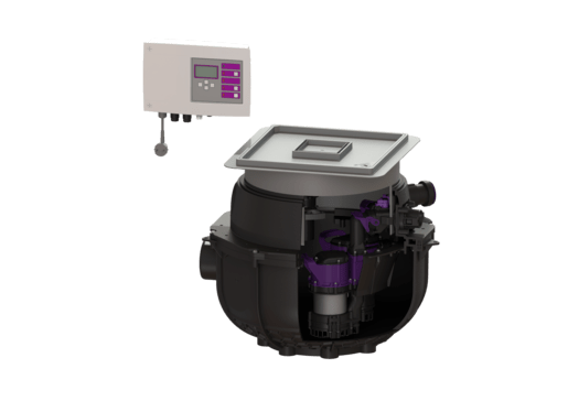 Hebeanlage Aqualift S Compact Duo, GTF 500, resistant, Bodenpl., befl.