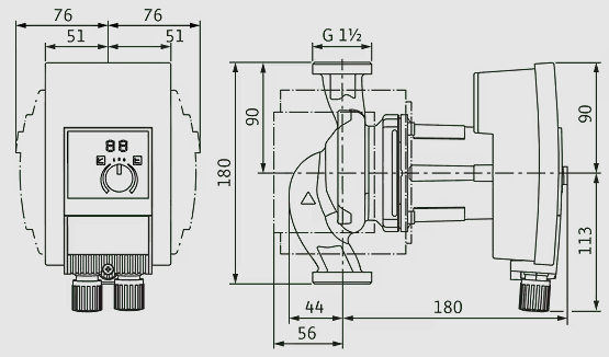 WILO Heizungspumpe Yonos MAXO plus 25/0,5-7 PN10 180mm - Art. 2120600