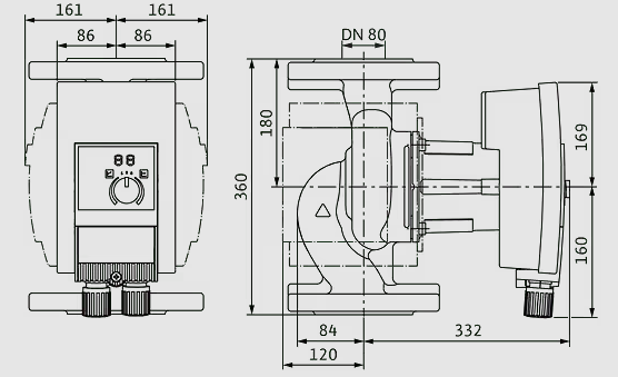 WILO Heizungspumpe Yonos MAXO plus 80/0,5-12 PN10 360mm - Art. 2120620