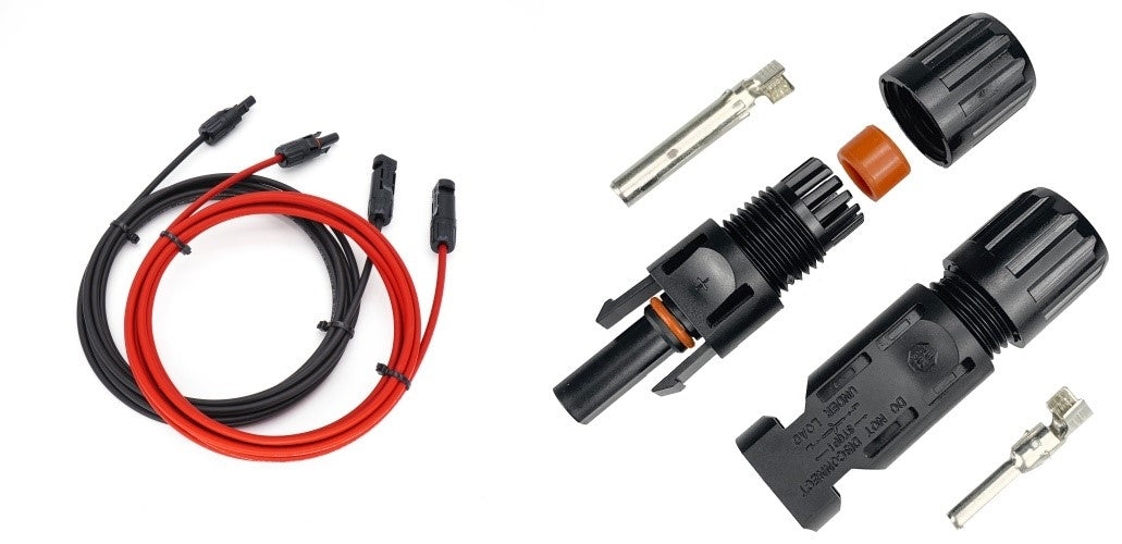 Solar-Verlängerungskabel 1m 4mm² - Rot/Schwarz für Solaranlagen (Set)