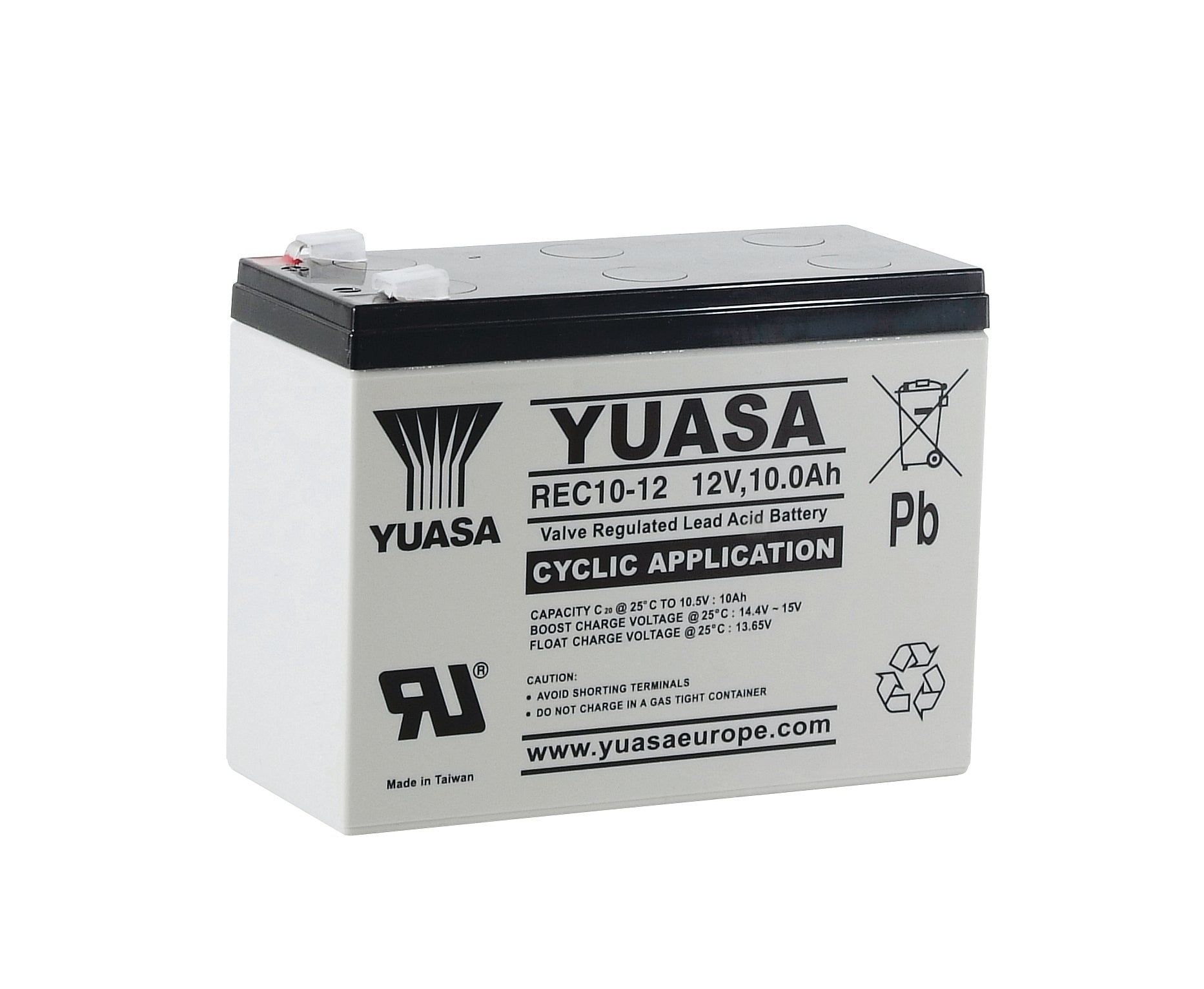 Yuasa Bleiakku mit 12V und 10Ah - REC1012