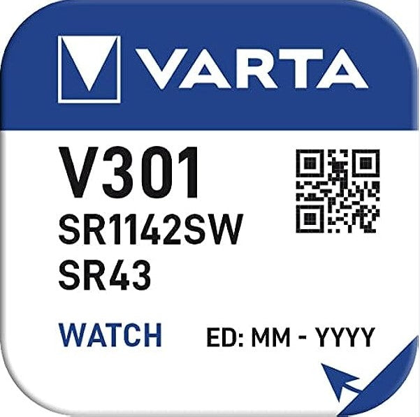 Varta Silberoxid Uhrenbatterie V301 / SR43SW 1,55 V