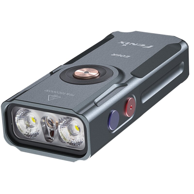 Fenix E06R Taschenlampe (Weißlicht + UV + Laser) – Grau