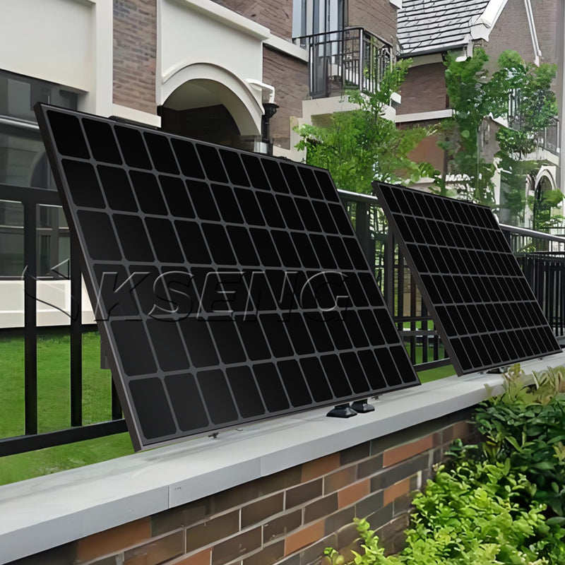 Balkonkraftwerk 800W / 920W Solarleistung mit 2x JA Solarmodulen Full Black Glas Glas 460W und einem NEP BDM800 Wechselrichter
