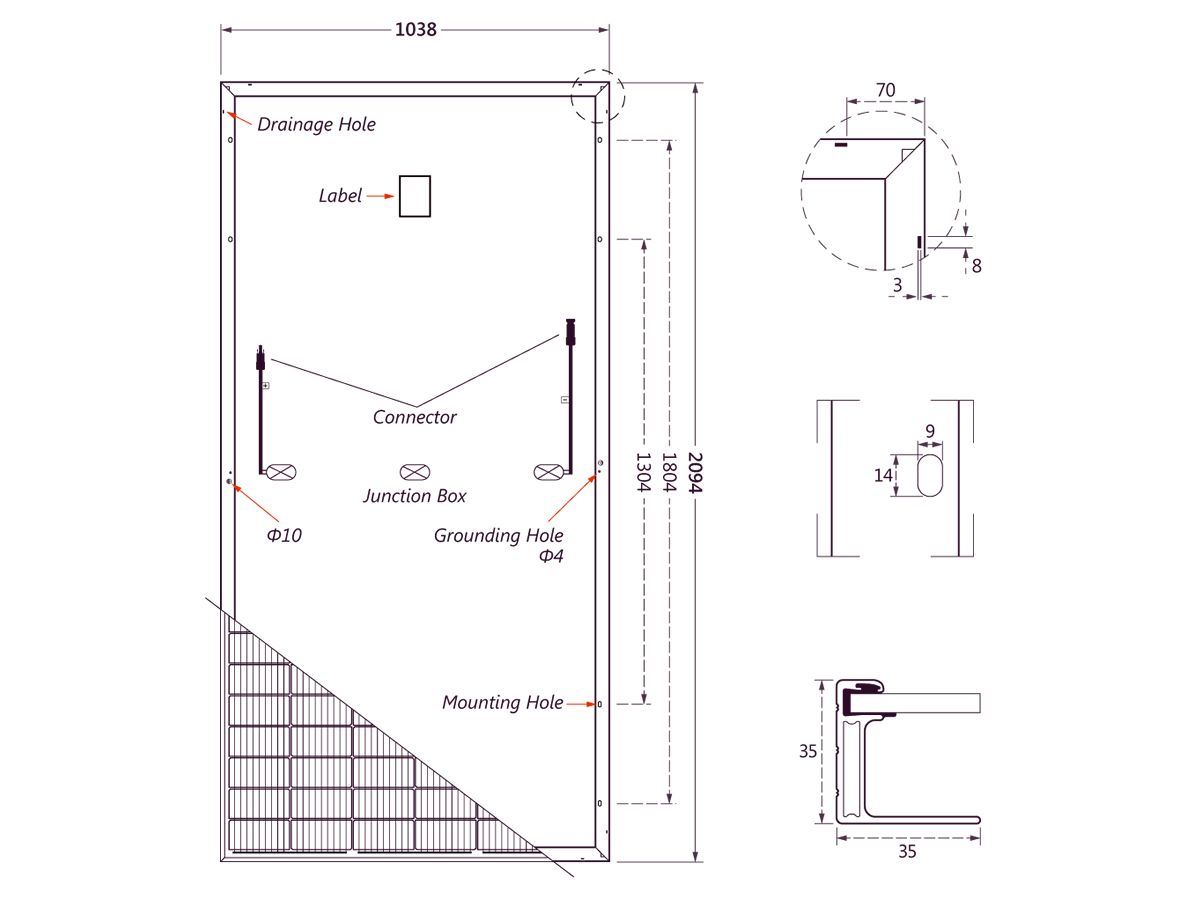 Fábrica de Implementos Agrícolas S.A. - Solarmodul - 450W 24V MONO 230450116 450W 24V MONO 230450116 - Art. 200252