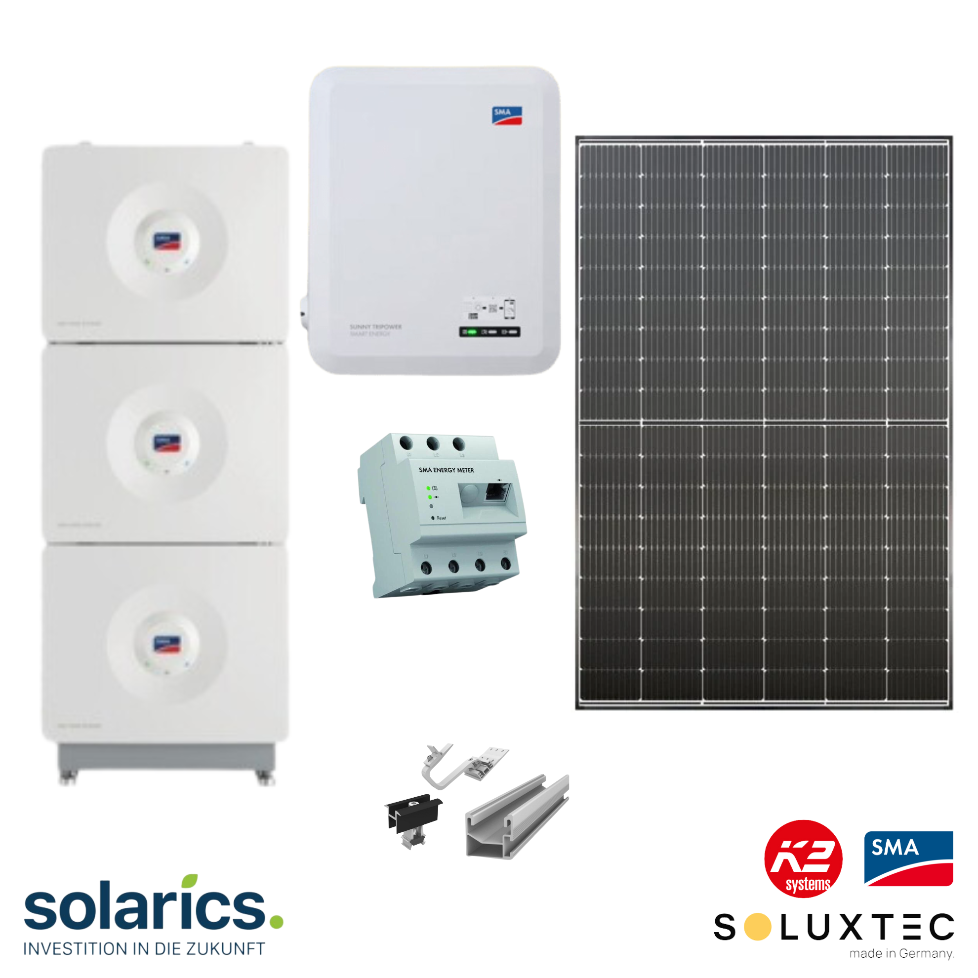 5.74 kWp German Brand SOLUXTEC Solar-Komplettpaket Module + SMA WR + Zubehör