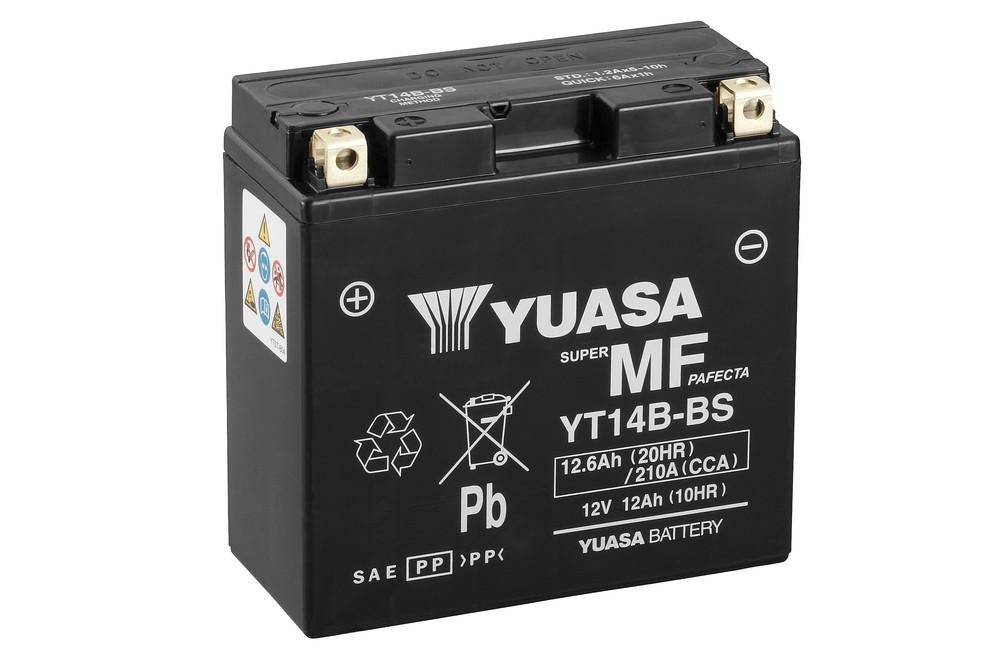 Yuasa Motorradbatterie YT14B-BS 12V 12Ah (12,6Ah) (AGM Wartungsfrei)