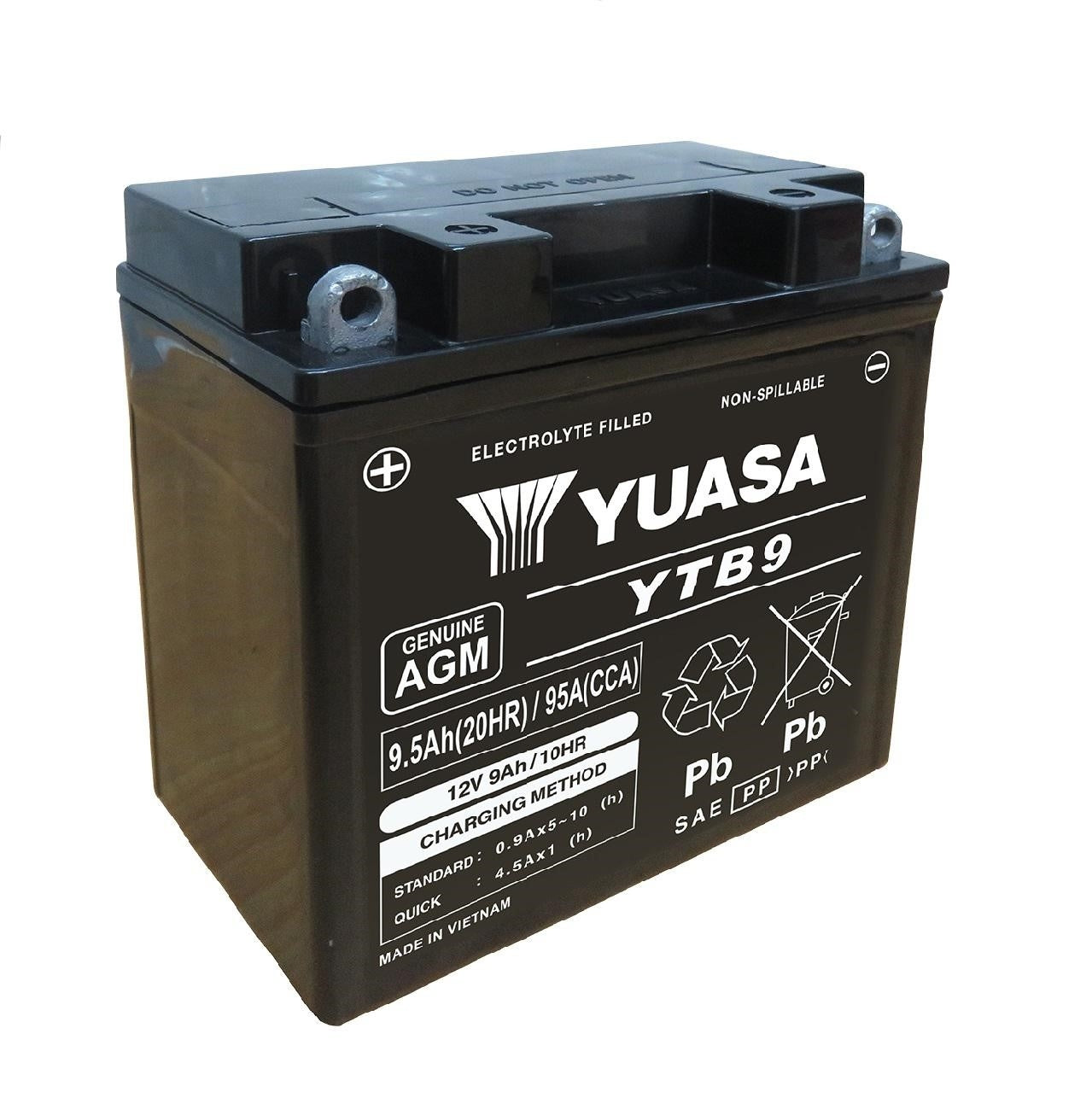 Yuasa Motorradbatterie YTB9 12V 9,5Ah (AGM Wartungsfrei)