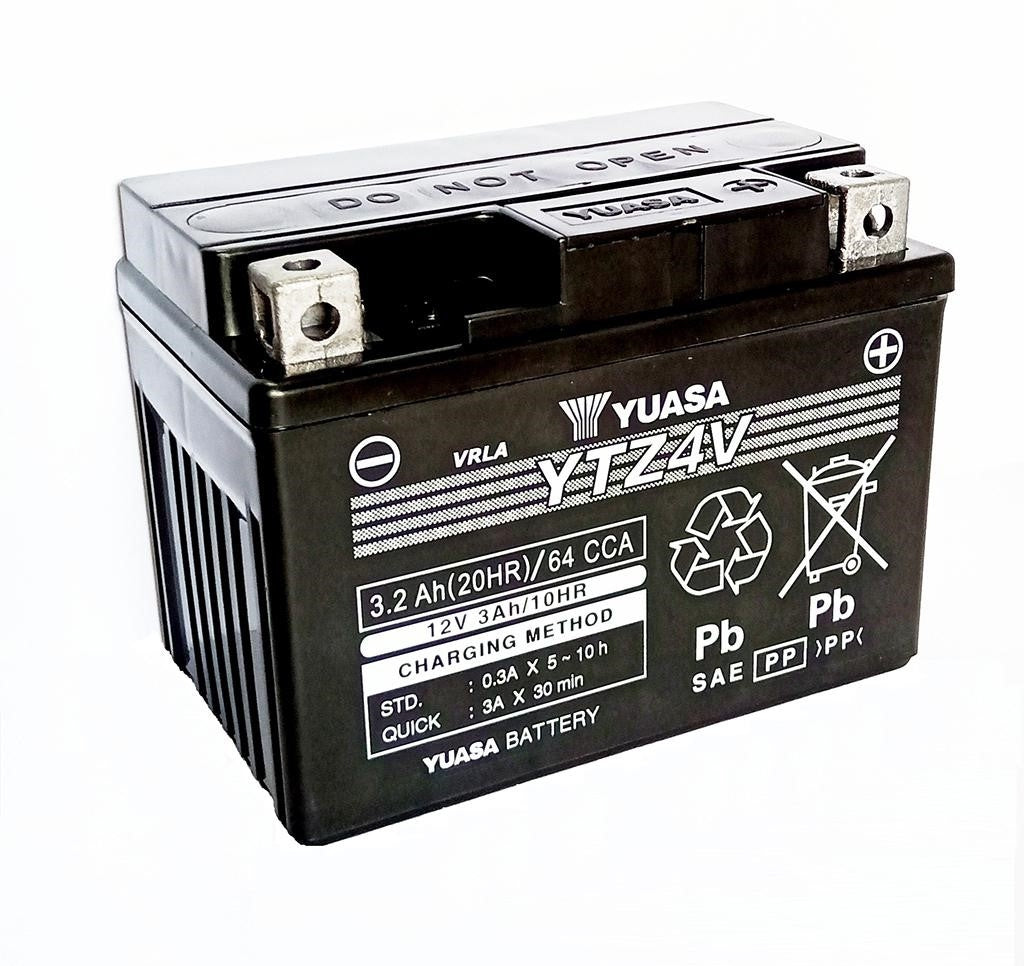 Yuasa High Performance Motorradbatterie YTZ4V-WC / YTZ4V 12V 3Ah (3,2Ah) (AGM Wartungsfrei)