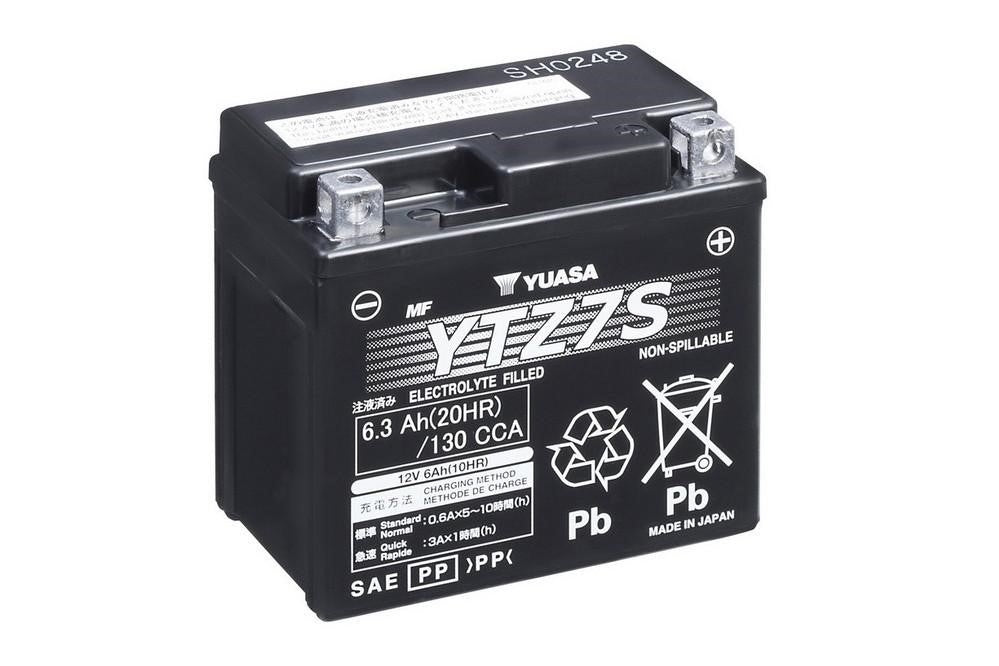 Yuasa High Performance Motorradbatterie YTZ7S-WC / YTZ7S 12V 6Ah (6,3Ah) (AGM Wartungsfrei)