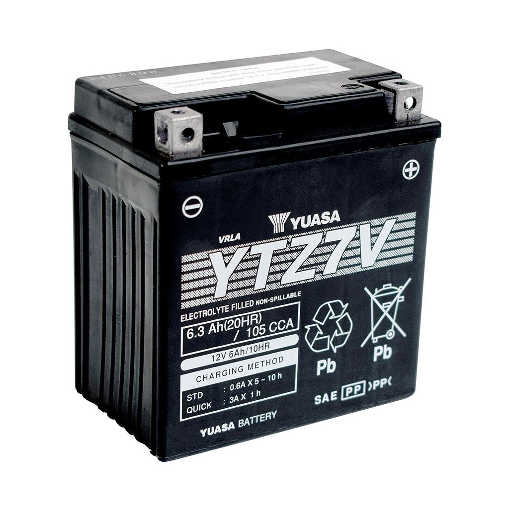 Yuasa High Performance Motorradbatterie YTZ7V-WC / YTZ7V 12V 6Ah (6,3Ah) (AGM Wartungsfrei)