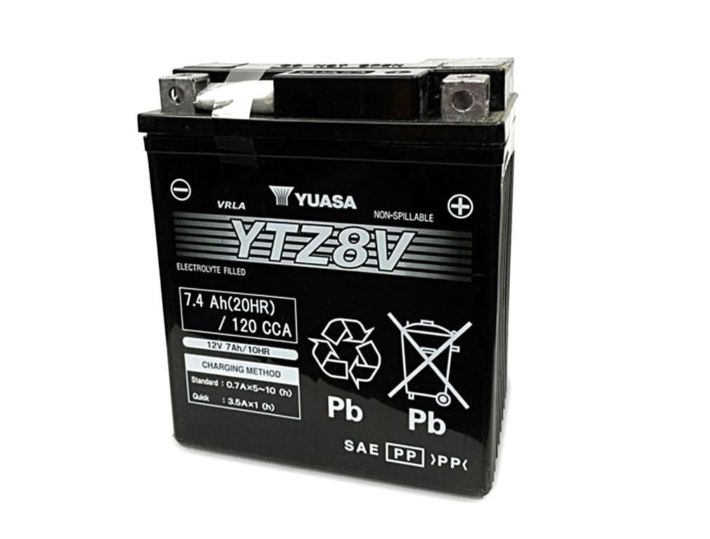 Yuasa High Performance Motorradbatterie YTZ8V-WC / YTZ8V 12V 7Ah (7,4Ah) (AGM Wartungsfrei)