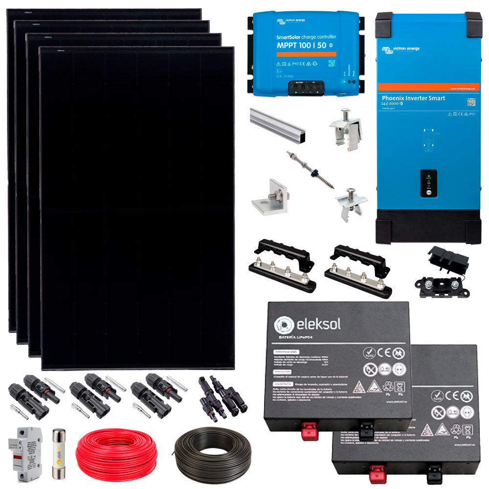 Eleksol KIT Energía Solar Aislado Completo Litio 1600Wh