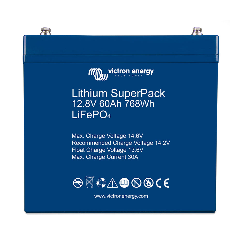 Victron Energy Batería de Litio LiFePO4 SuperPack 12.8V 60Ah (M6)