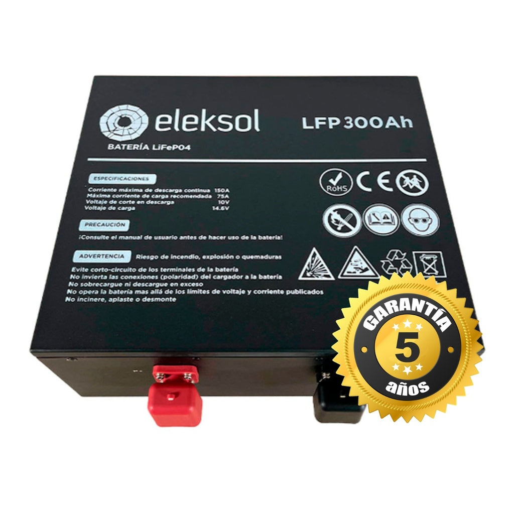 Eleksol Batería de Litio LiFePO4 Bajo Asiento Eleksol 12,8V 300Ah Bluetooth y BMS V2