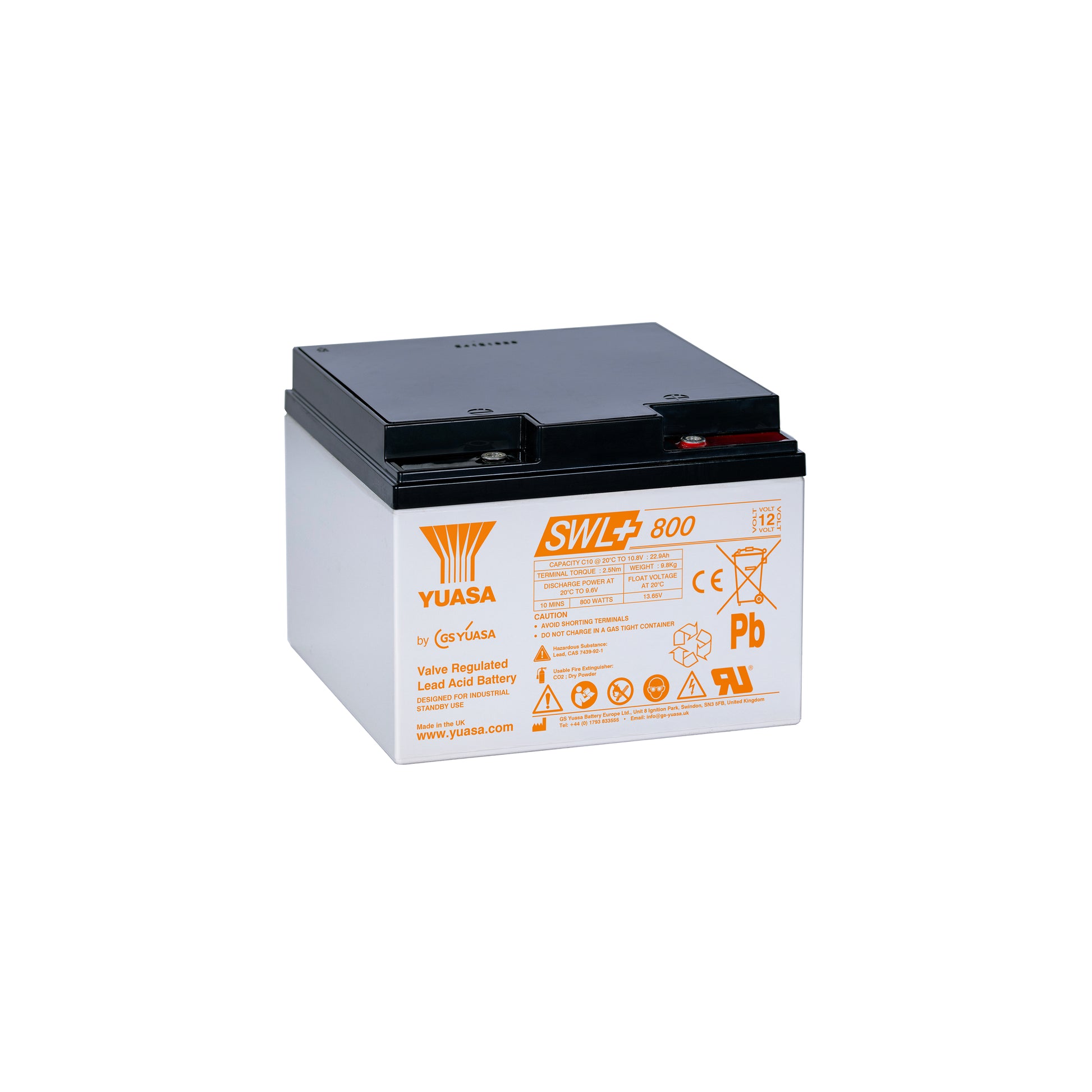 Yuasa SWL+800 Industrielle VRLA-Batterie - 12V / 25Ah (High Performance)