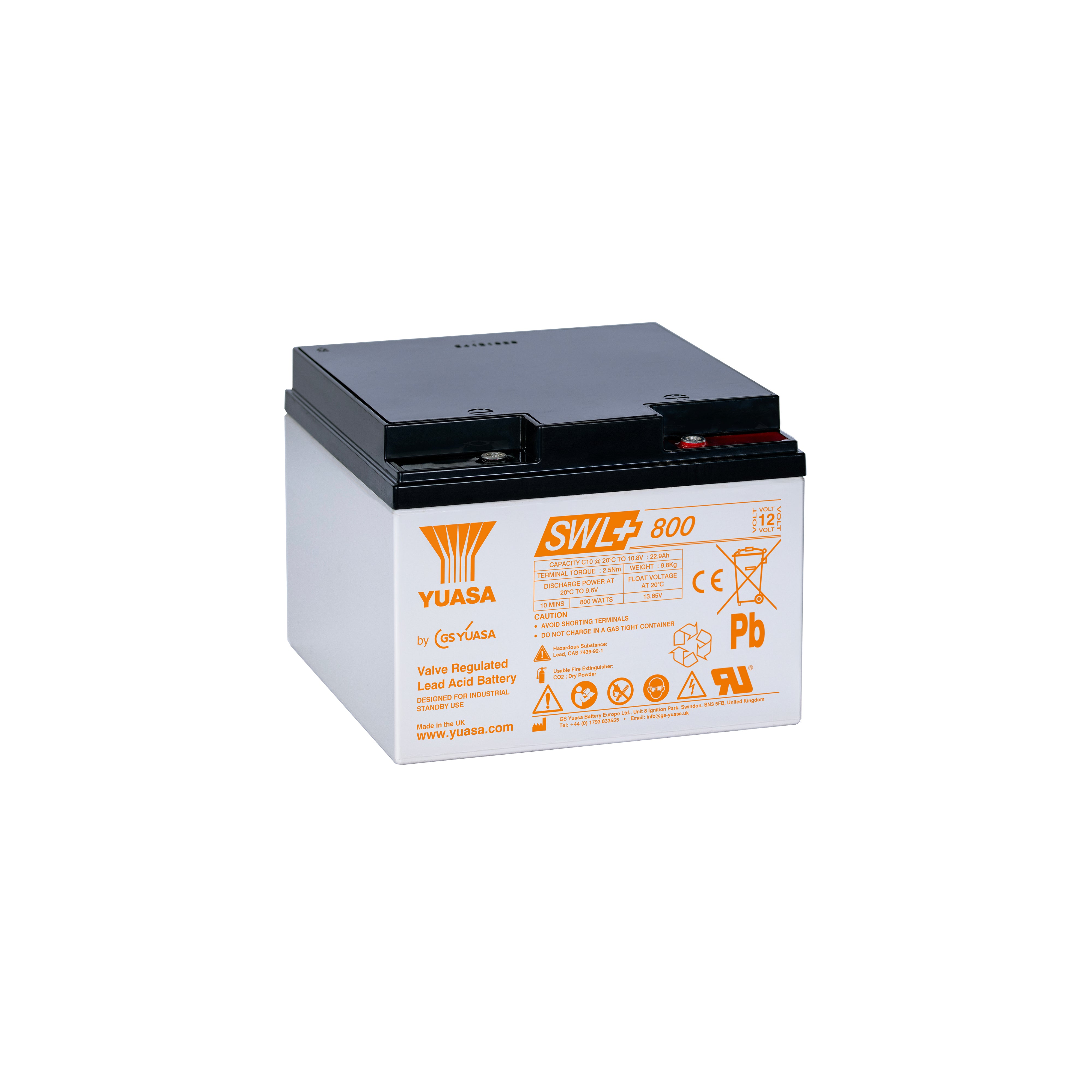 Yuasa SWL+800 Industrielle VRLA-Batterie - 12V / 25Ah (High Performance)