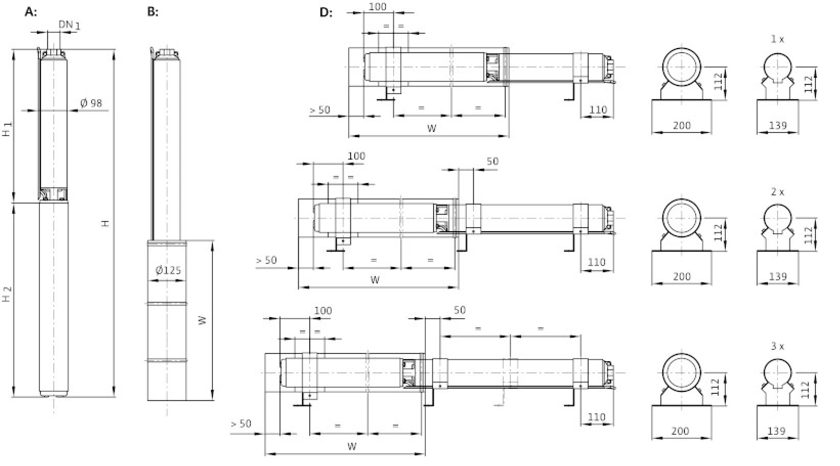 Wilo Unterwassermotor-Pumpe Sub TWU 4-0813-C-QC,Rp 2,3x400V,2.2kW