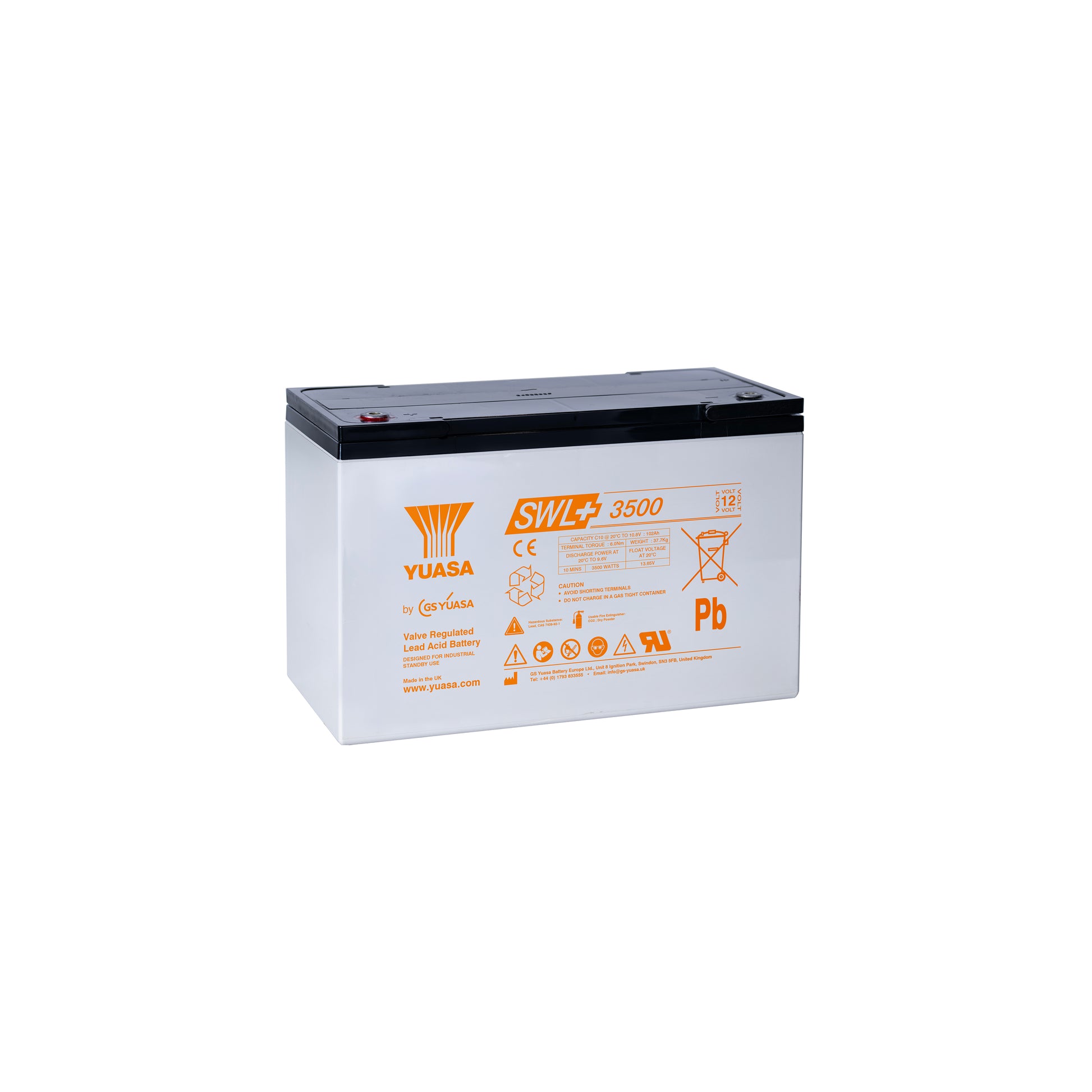 Yuasa SWL+3500 Industrielle VRLA-Batterie - 12V / 110,2Ah (Maximum Power)