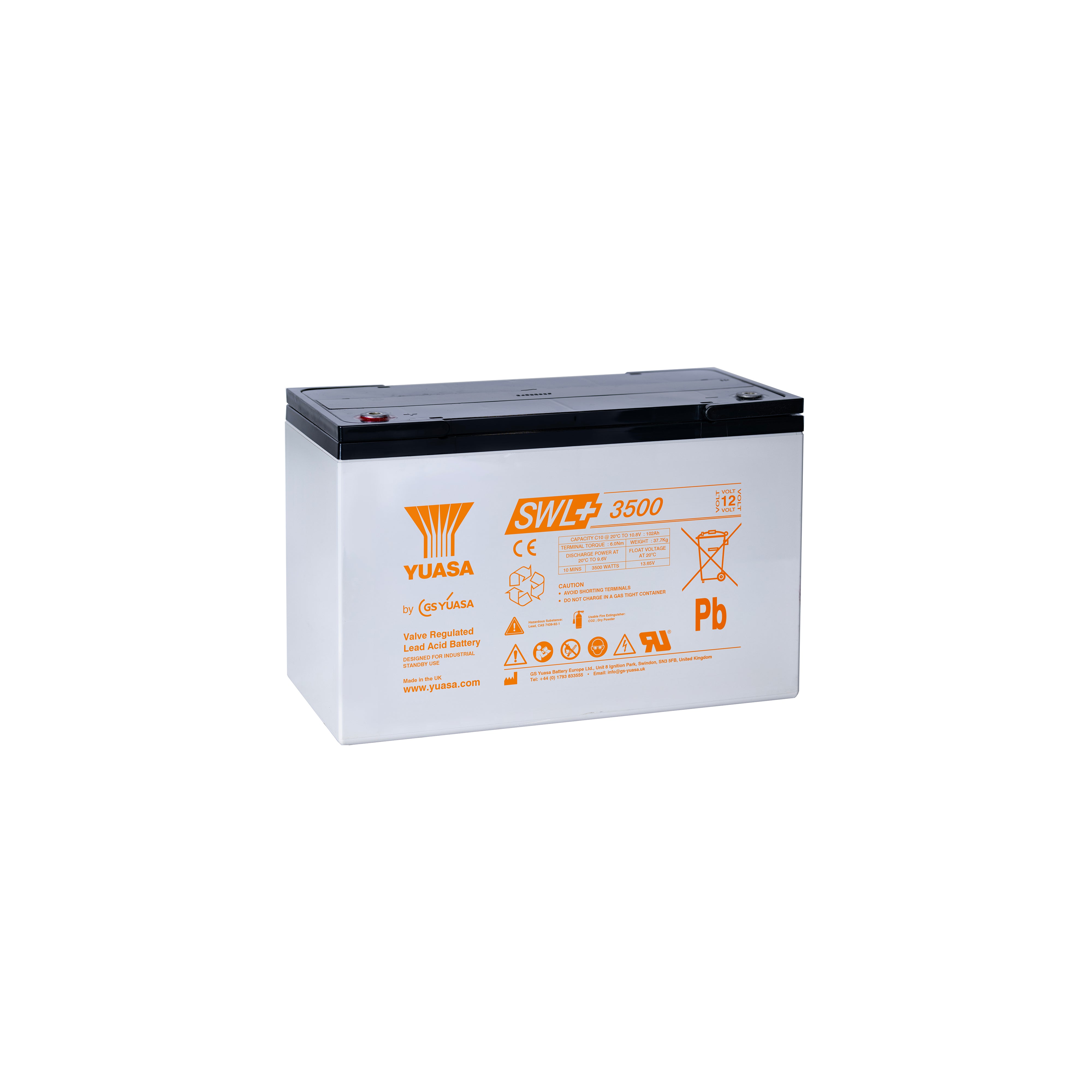 Yuasa SWL+3500 Industrielle VRLA-Batterie - 12V / 110,2Ah (Maximum Power)