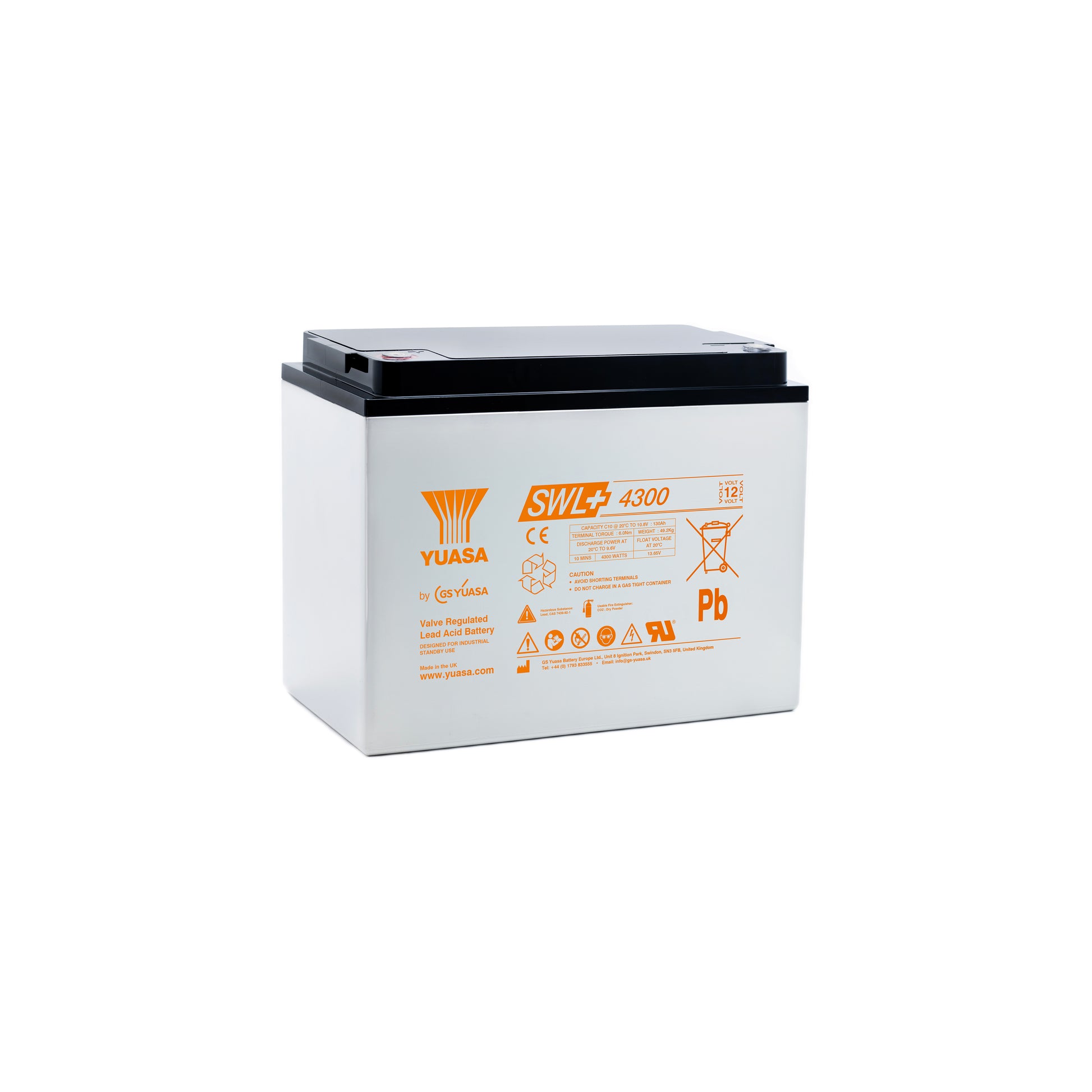 Yuasa SWL+4300 Industrielle VRLA-Batterie - 12V / 140Ah (Max Performance)