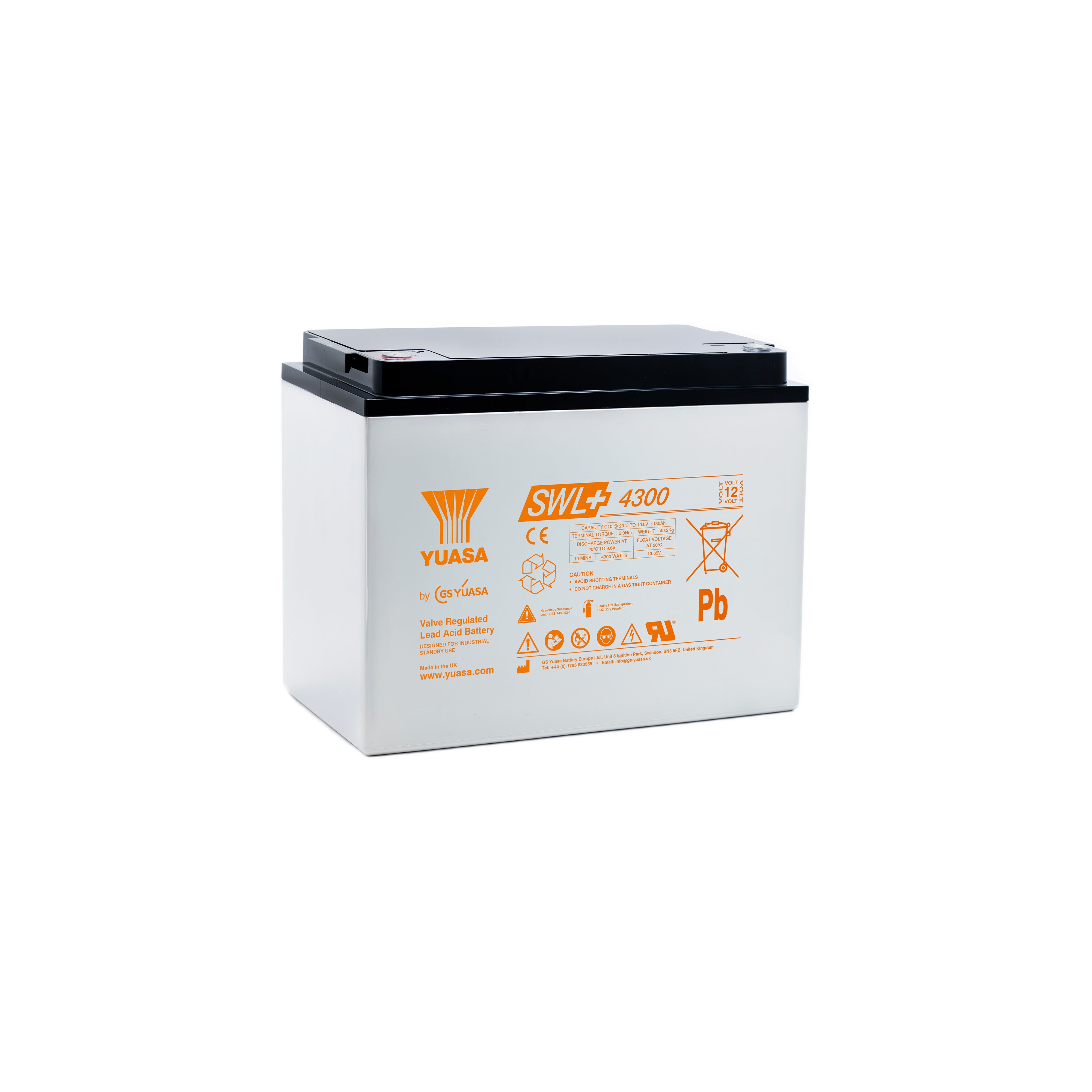 Yuasa SWL+4300 Industrielle VRLA-Batterie - 12V / 140Ah (Max Performance)