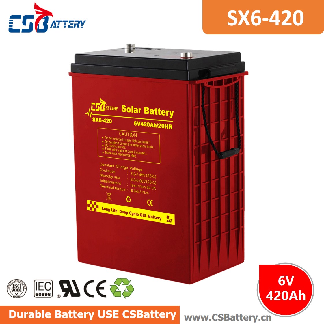 CSBattery Energy Co., Ltd - Speicher - 6V 8V Solar Battery SX6-220 - Art. 18789