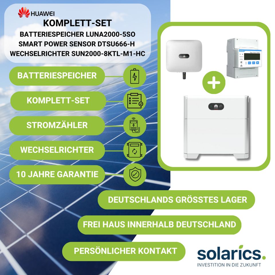 Huawei Komplett-SET LUNA2000-5-S0 + Wechselrichter + Stromzähler