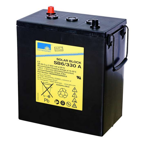 Sonnenschein SB6/330 A - 6 V 330 Ah Gel-Solarbatterie