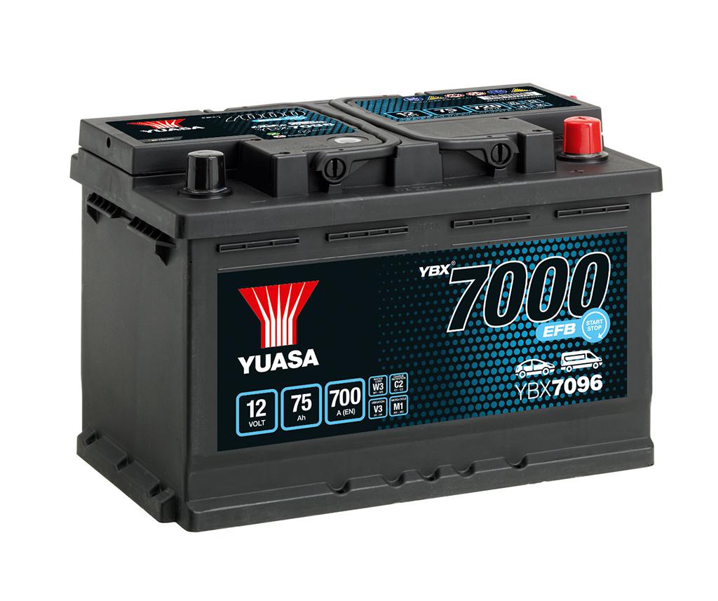 Yuasa EFB Start-Stop Batterie YBX7096 12V 75Ah 700A (YBX7000 Serie)