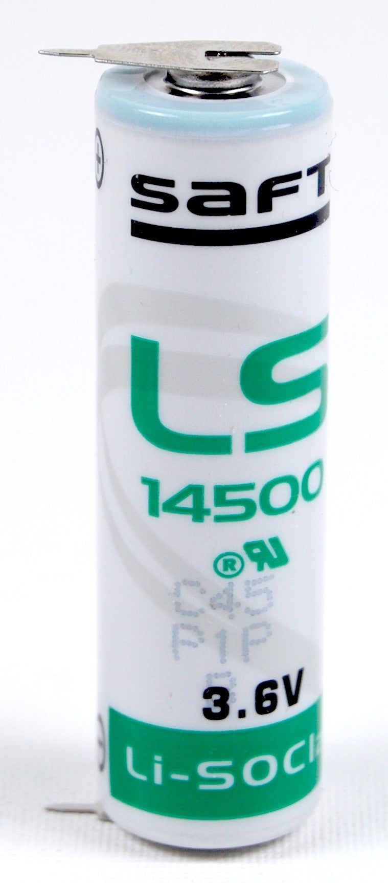 Saft Lithium Rundzelle LS14500 3PF mit 3,6 V und 2,6 Ah