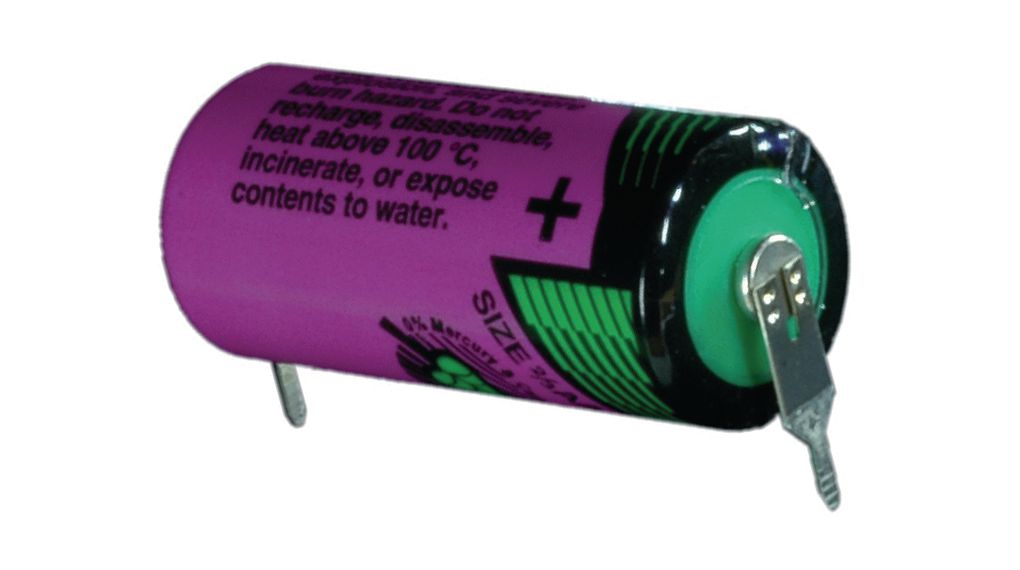 Tadiran SL-361PR Lithium Batterie 2/3 AA mit 3,6 V und 1,6 Ah, mit radialen Pins