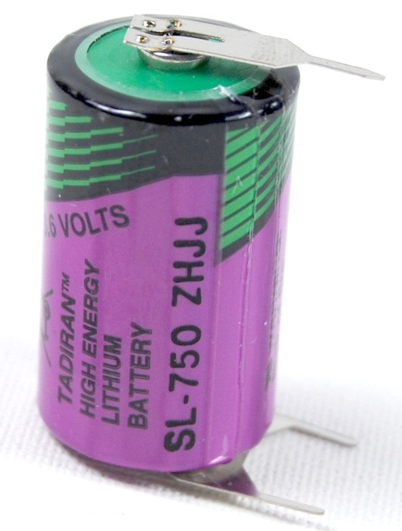 Tadiran SL-750T Lithium Batterie 1/2 AA mit 3,6 V und 1,0 Ah, mit Lötfahnen