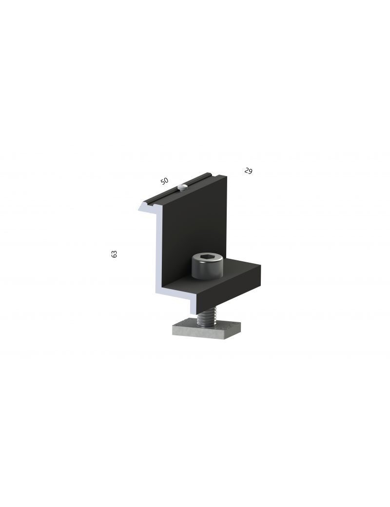 ALUMERO Endklemme 40 schwarz mit Stiften + Schraube M8x30
