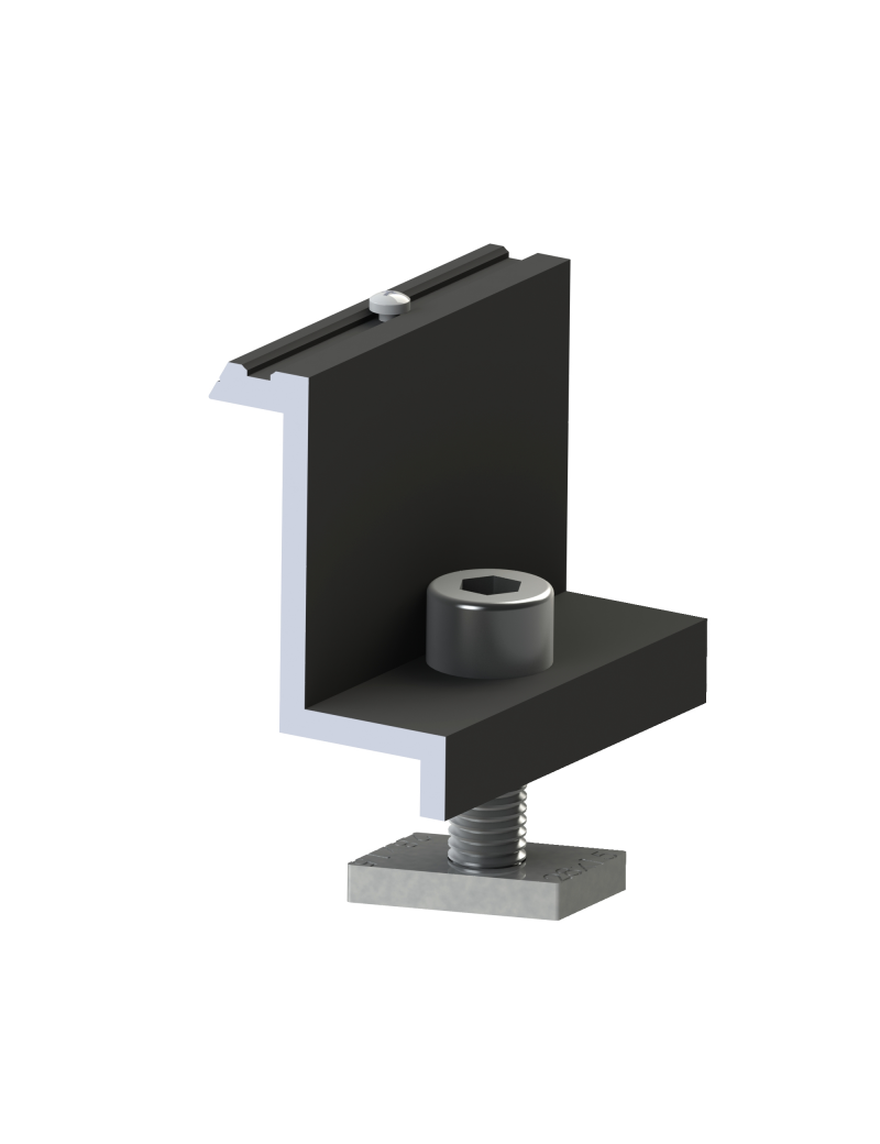 ALUMERO Endklemme 40 schwarz mit Stiften + Schraube M8x30